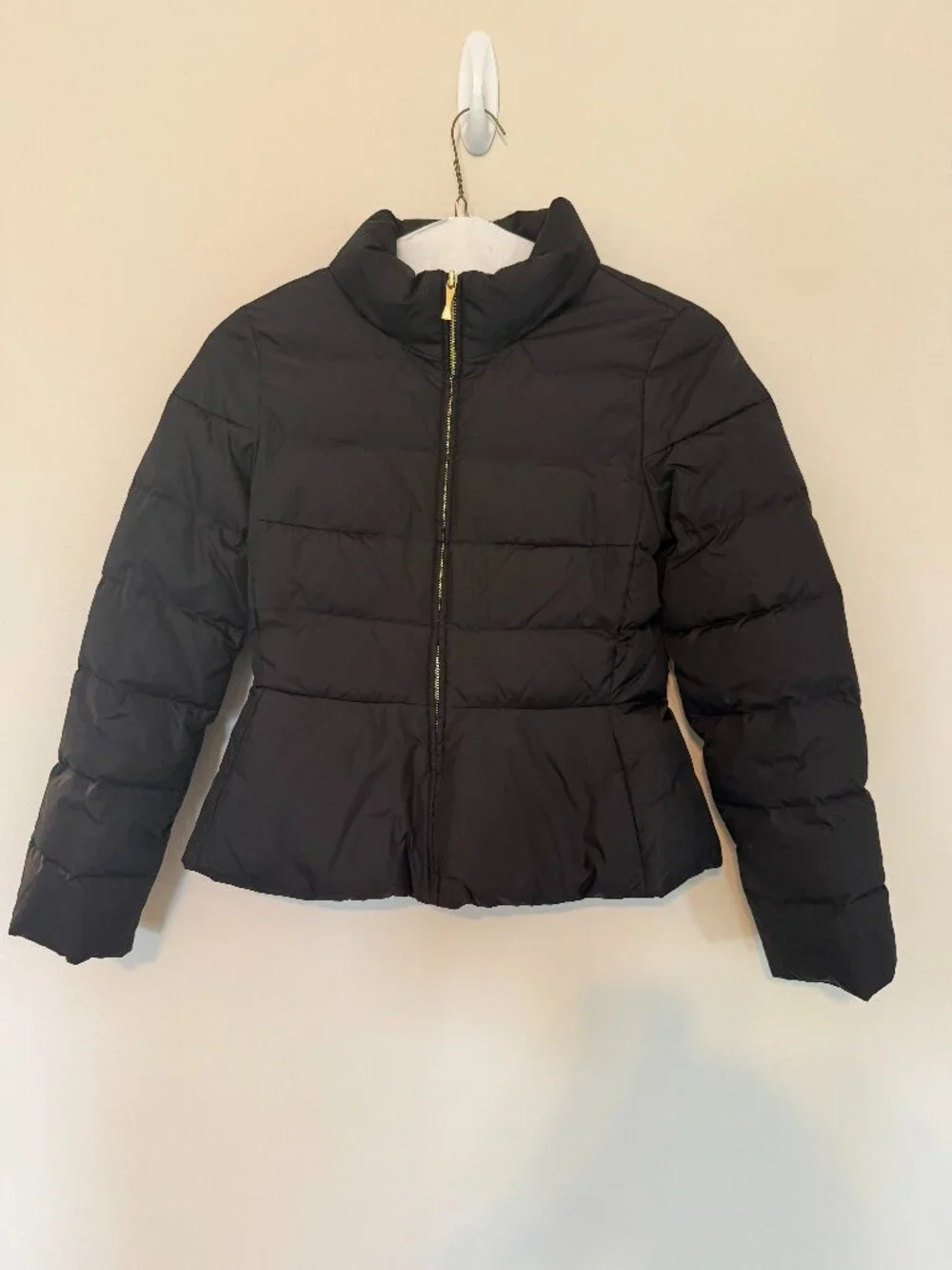 Kate Spade New York Black Peplum Puffer Jacket